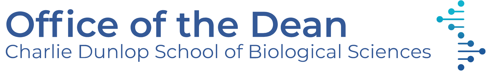 Dunlop School Office of the Dean Logo with gradient DNA